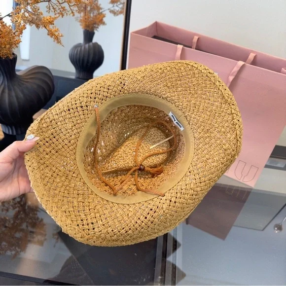 Miu Miu Brown Woven Hat NWT - Picture 8 of 8